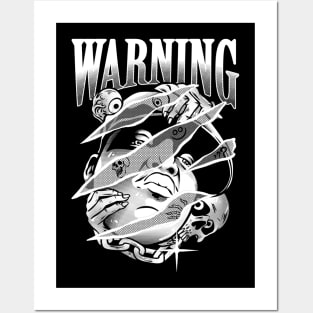 Warning B&W Posters and Art